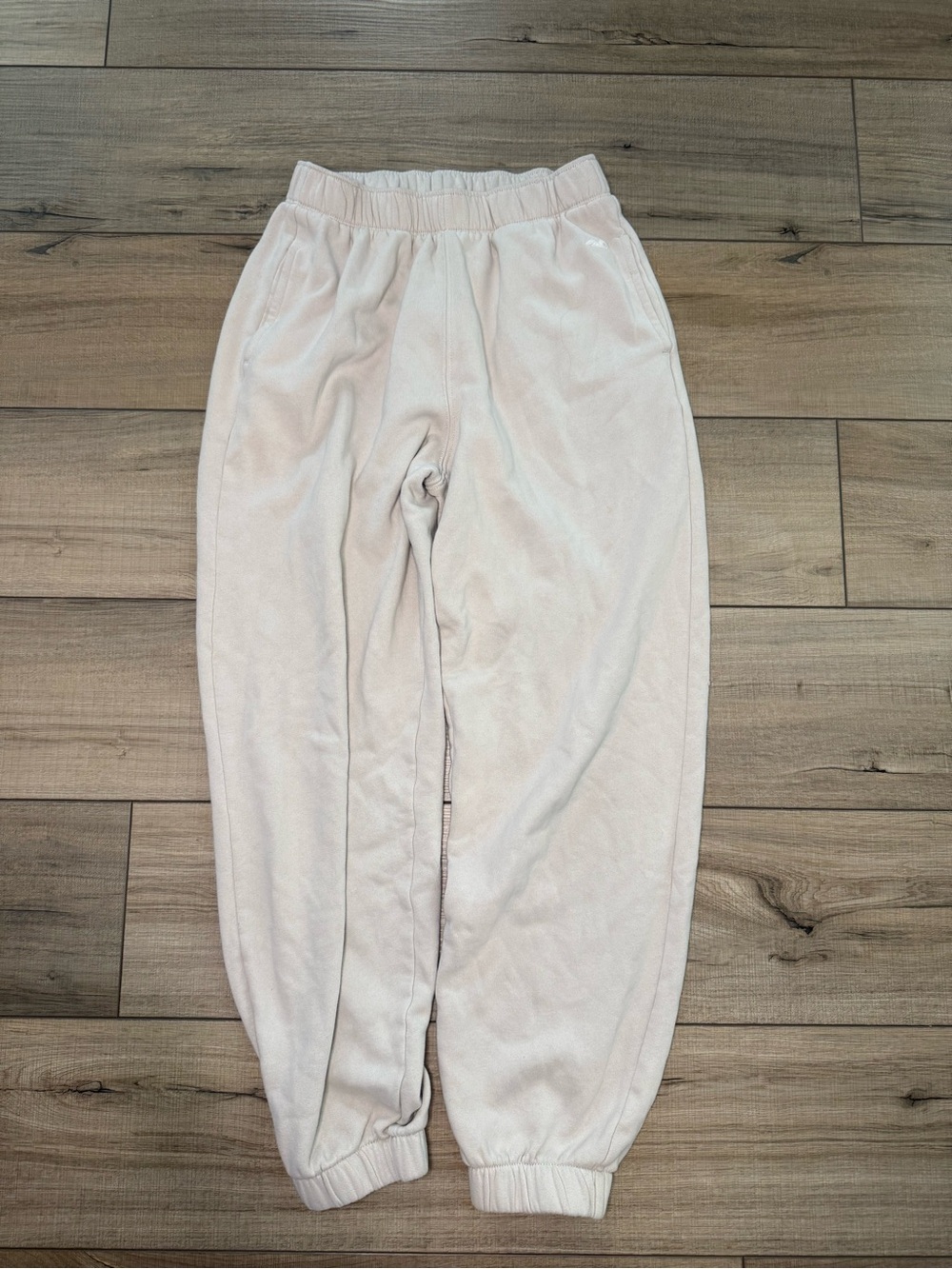 Hollister XS Cream Fleece Jogger Sweatpants High Rise Cozy Lounge